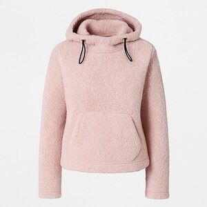 PINK‎ Victoria's Secret Sherpa Hoodie Pullover Blush Pink Women's Small